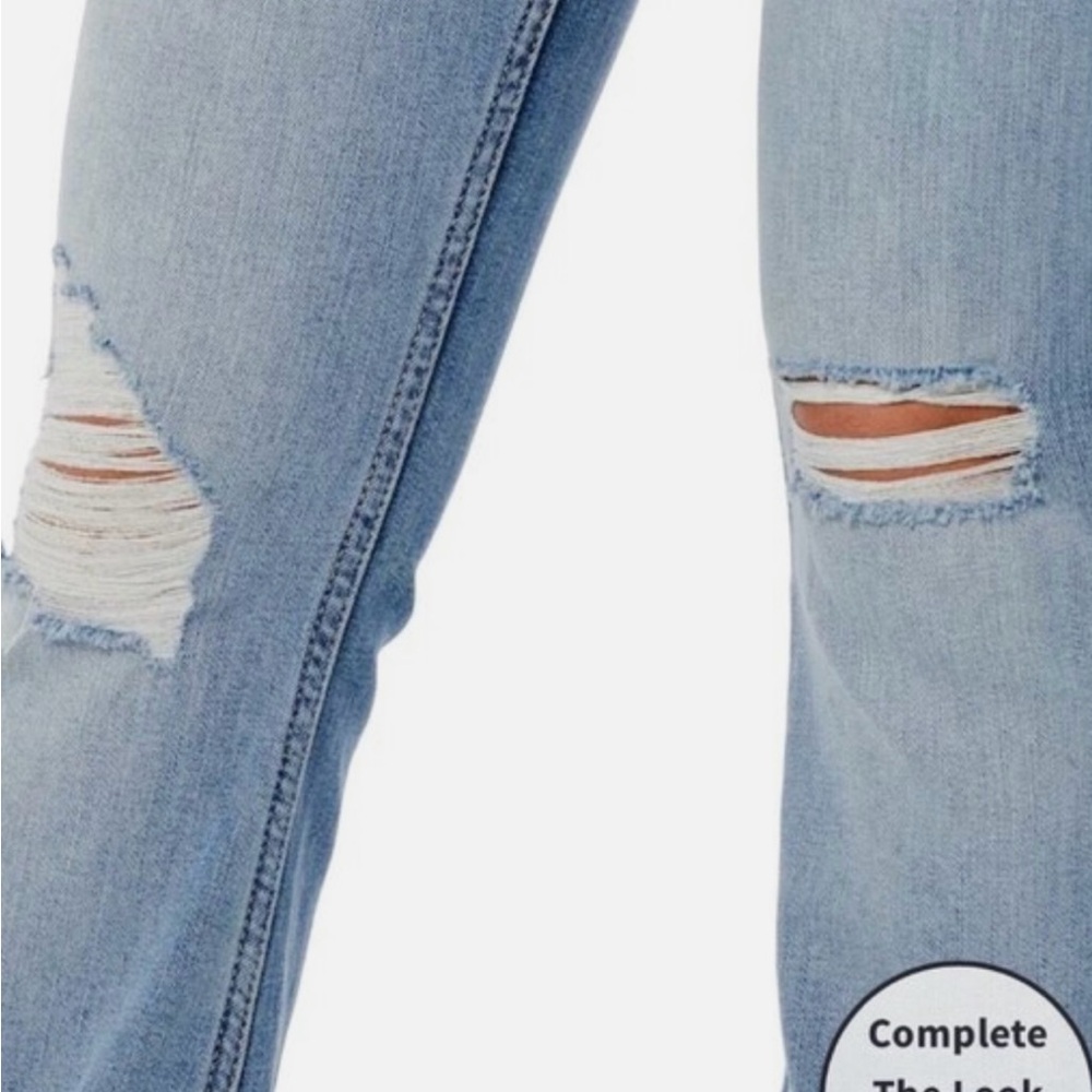 Hollister Light Blue Distressed High Rise Vintage Flare Stretch Jeans Y2K 2000’s - Picture 4 of 11